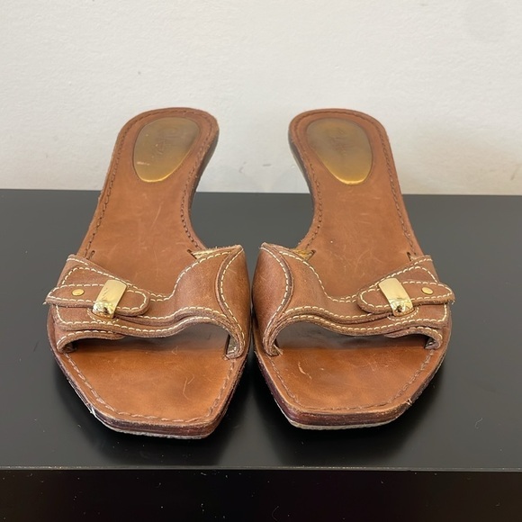 Cole Haan Brown leather mules slippers sandals size 7 - Picture 2 of 8